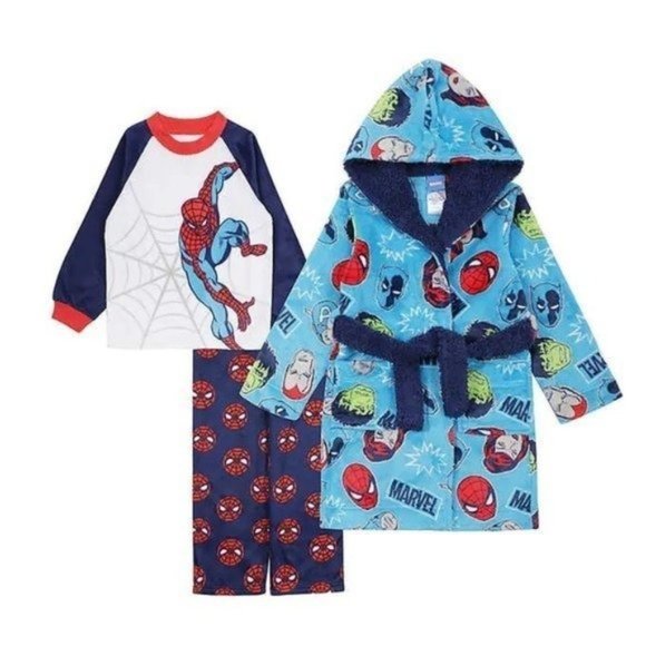 Marvel Other - Marvel‎ Kids' Spider-Man 2-piece PJ Set with Robe Size 4T New!